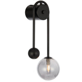Telbix Felton Arm Wall Light | Black and Smoke