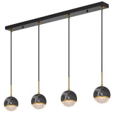 Telbix Oneta 4 Light Bar Pendant | Black