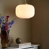 Nordlux Milford 30 Opal Glass Pendant | Brass