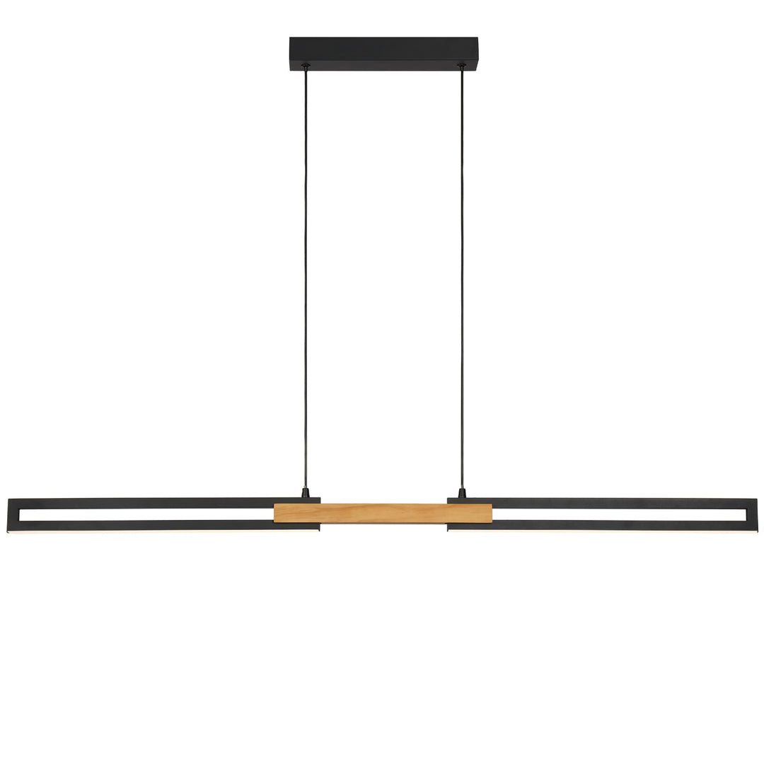 Telbix Thorin 1200mm LED Pendant | Black and Oak