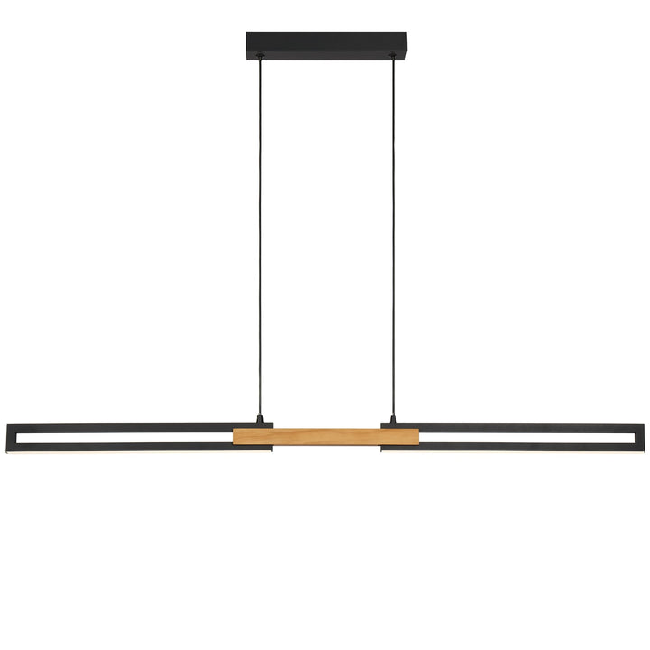 Telbix Thorin 1200mm LED Pendant | Black and Oak