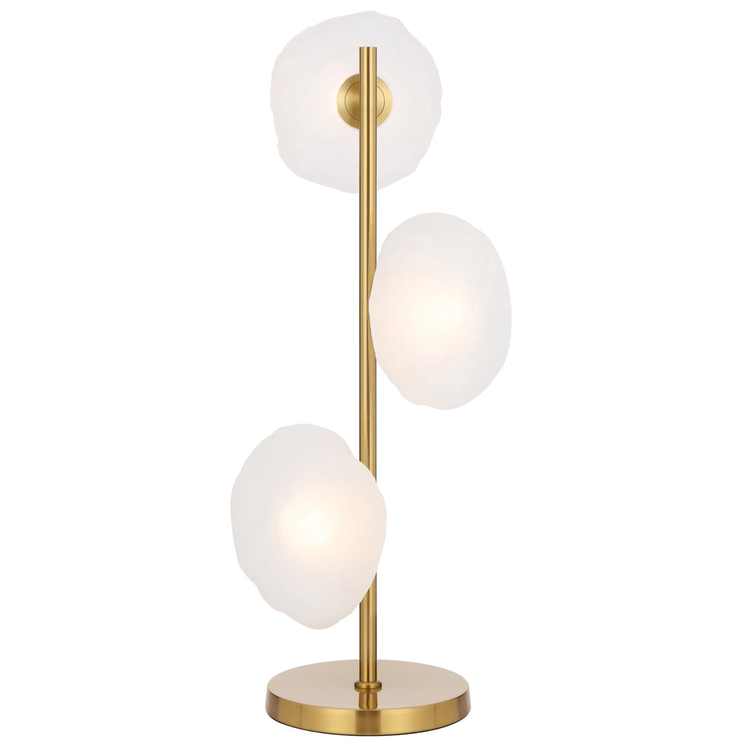 Telbix Zecca 3 Light Table Lamp | Antique Gold and Frost