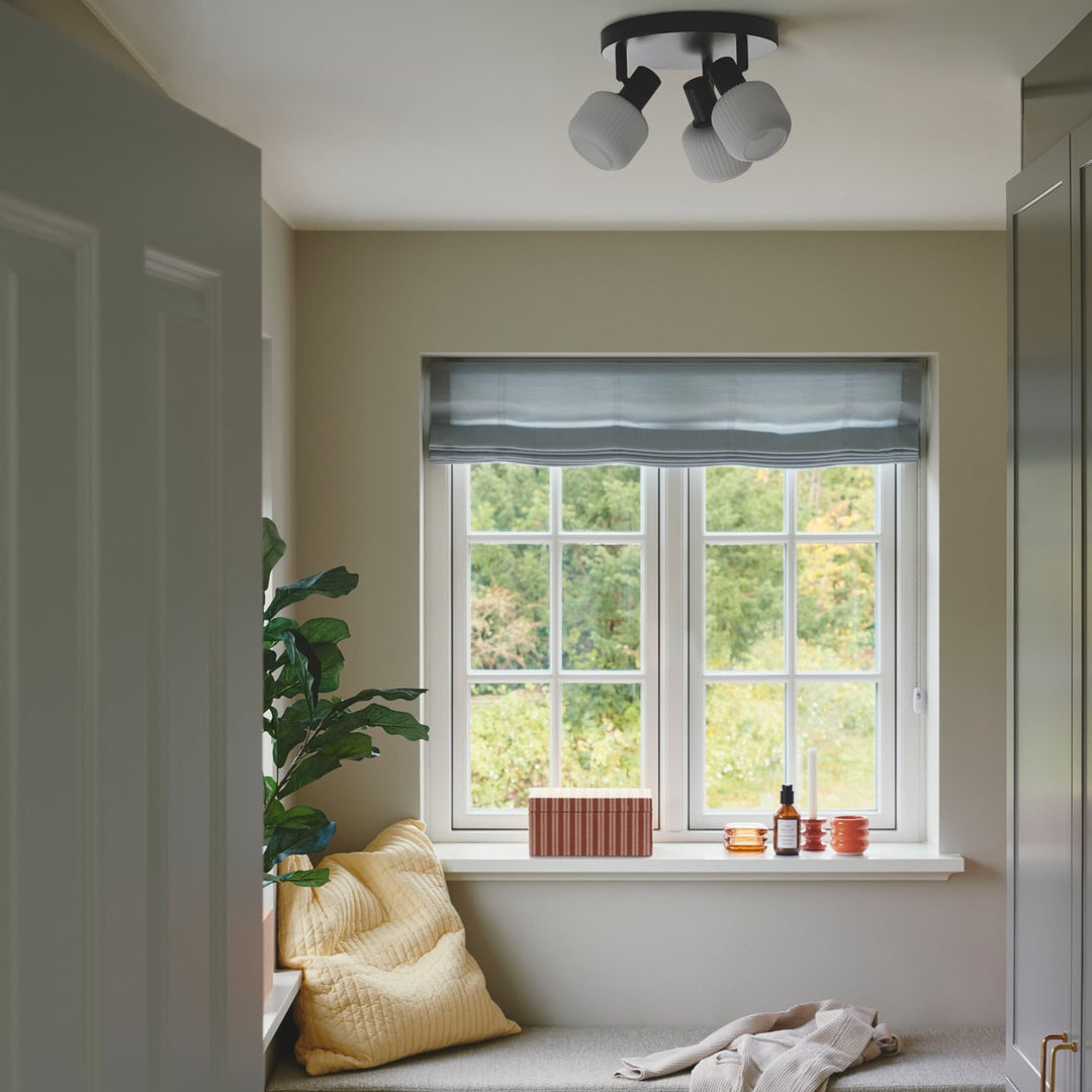 Nordlux Milford Mini 3 Light Flush Mount | Black
