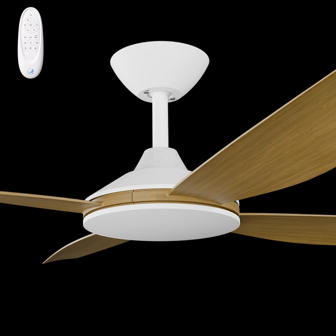 Calibo Vanga 48" DC Smart Ceiling Fan with Remote Control | White and Teak