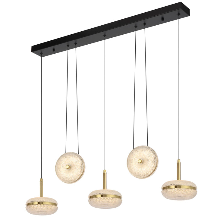 Telbix Govan 5 Light LED Bar Pendant Light | Antique Gold