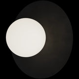 Calibo Crest Opal Glass 140mm Orb Wall Light Round Plate 300mm | Black