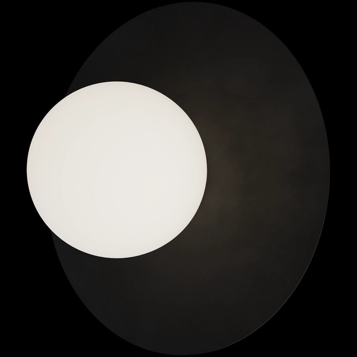 Calibo Crest Opal Glass 140mm Orb Wall Light Round Plate 300mm | Black