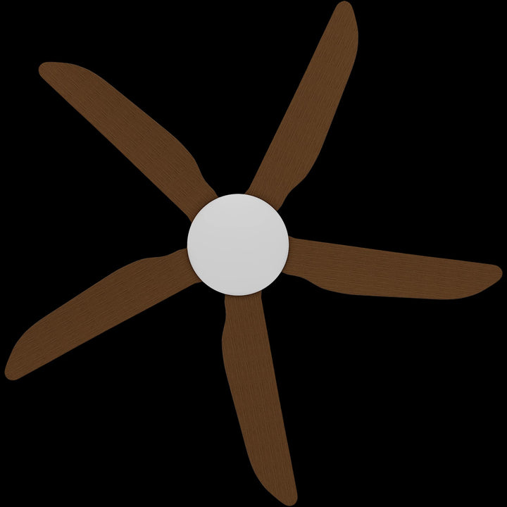 Calibo Storm 52" (1320mm) 5 Blade Indoor/Outdoor DC Ceiling Fan and Remote | White & Koa