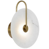 Telbix Zonder Modern Marbled Glass Disc LED Indoor Wall Light | Antique Gold