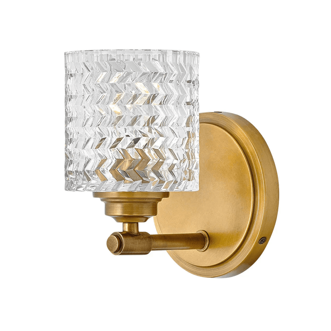 Hinkley Elle Designer Chevron Glass Wall Bracket (E27) | Heritage Brass