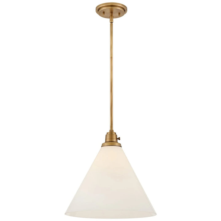 Hinkley Arti Medium Pendant Light with Cased Opal Glass | Heritage Brass