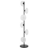 Telbix Zecca 6 Light Floor Lamp | Black and Frost
