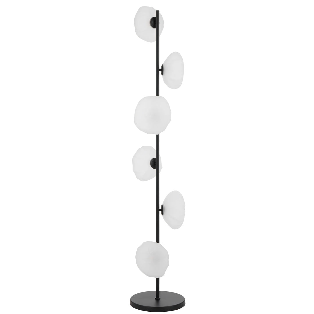 Telbix Zecca 6 Light Floor Lamp | Black and Frost