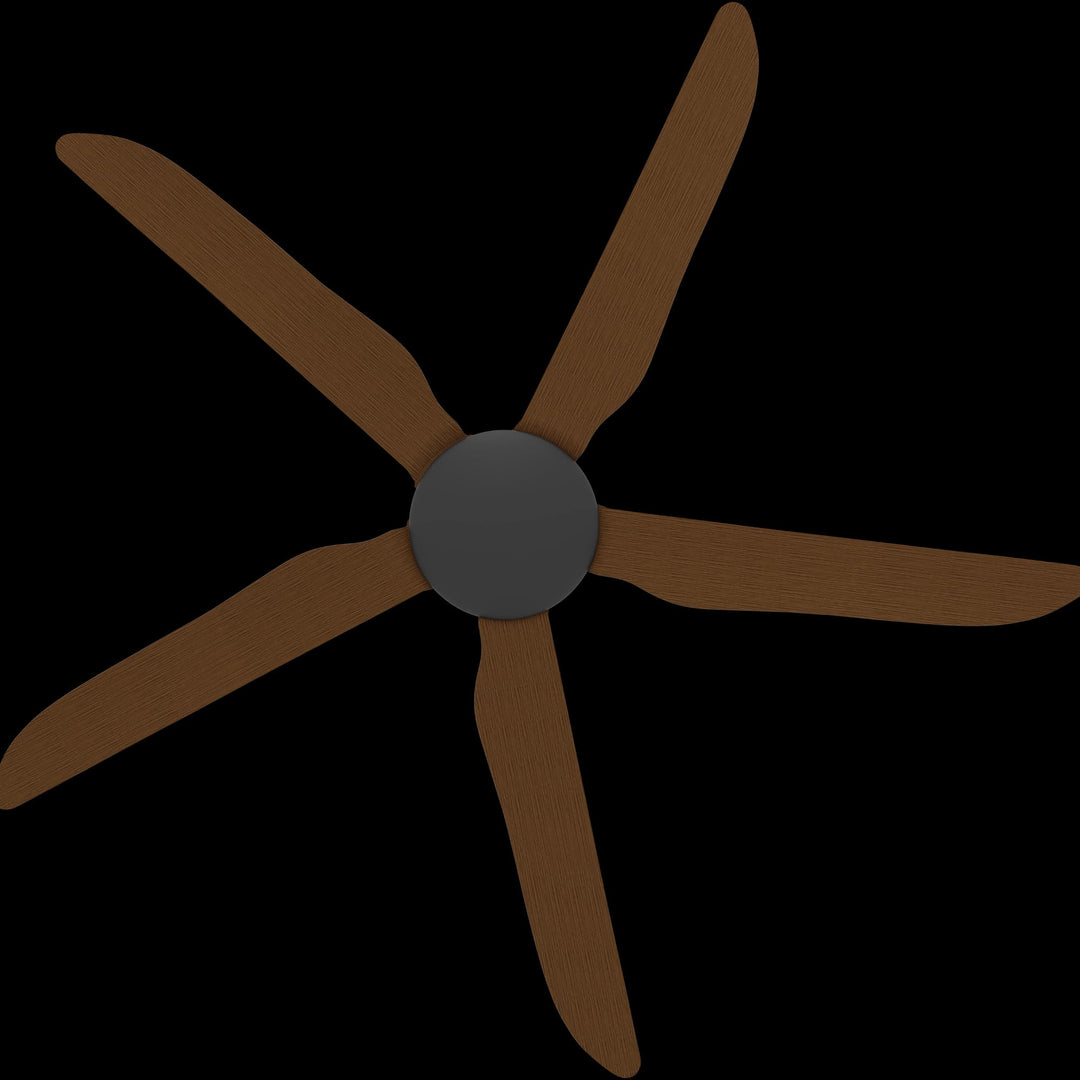 Calibo Storm 56" (1430mm) 5 Blade Indoor/Outdoor DC Ceiling Fan and Remote | Black & Koa