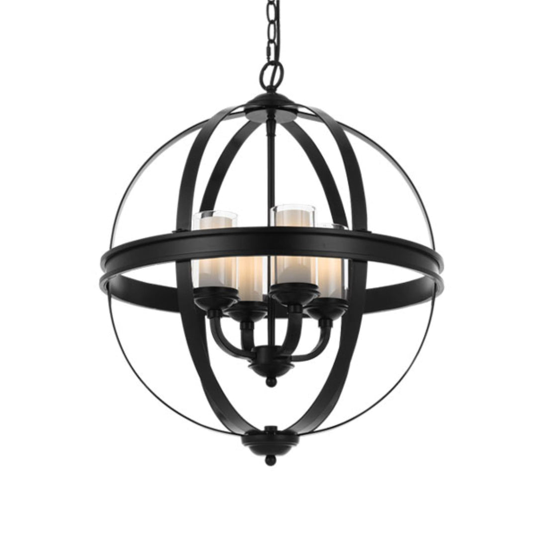 Bodum 4 Light Industrial Round Metal Pendant (E14) | Black