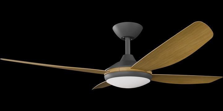 Calibo Vanga 48" DC Smart Ceiling Fan with LED Light and Remote Control | Black and Teak