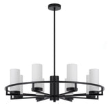 Telbix Black Eamon Round Pendant Light (E14) | 8 Light