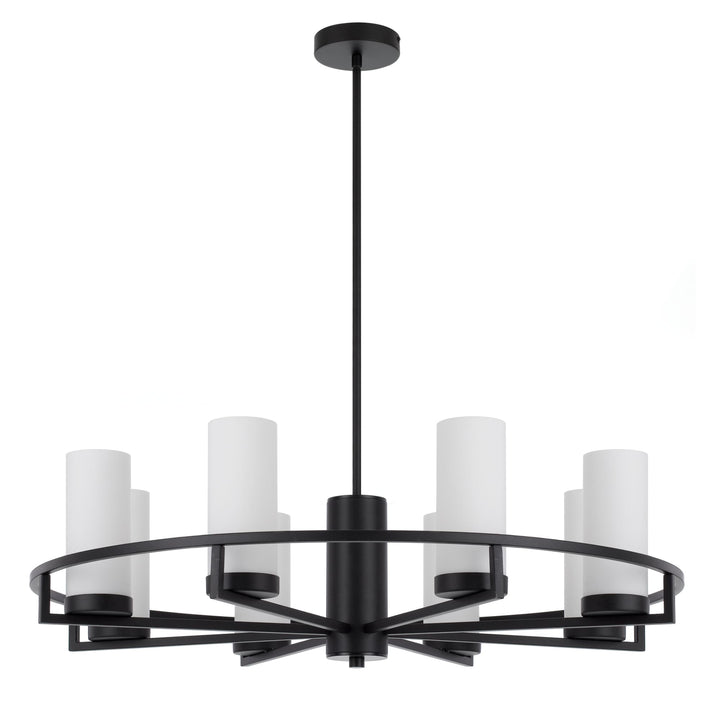 Telbix Black Eamon Round Pendant Light (E14) | 8 Light