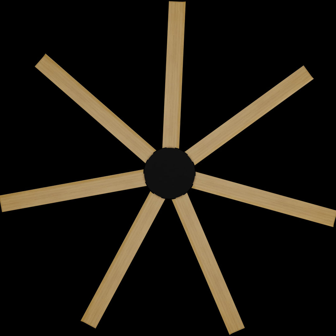 Calibo Alula 80" (2032mm) 7 Blade Indoor/Outdoor DC Ceiling Fan & Remote | Black & Bamboo