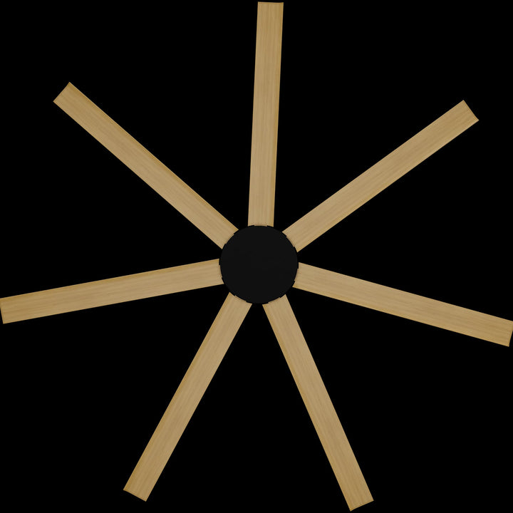 Calibo Alula 80" (2032mm) 7 Blade Indoor/Outdoor DC Ceiling Fan & Remote | Black & Bamboo