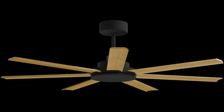 Calibo Alula 60" (1524mm) 7 Blade Indoor/Outdoor DC Ceiling Fan & Remote | Black & Teak