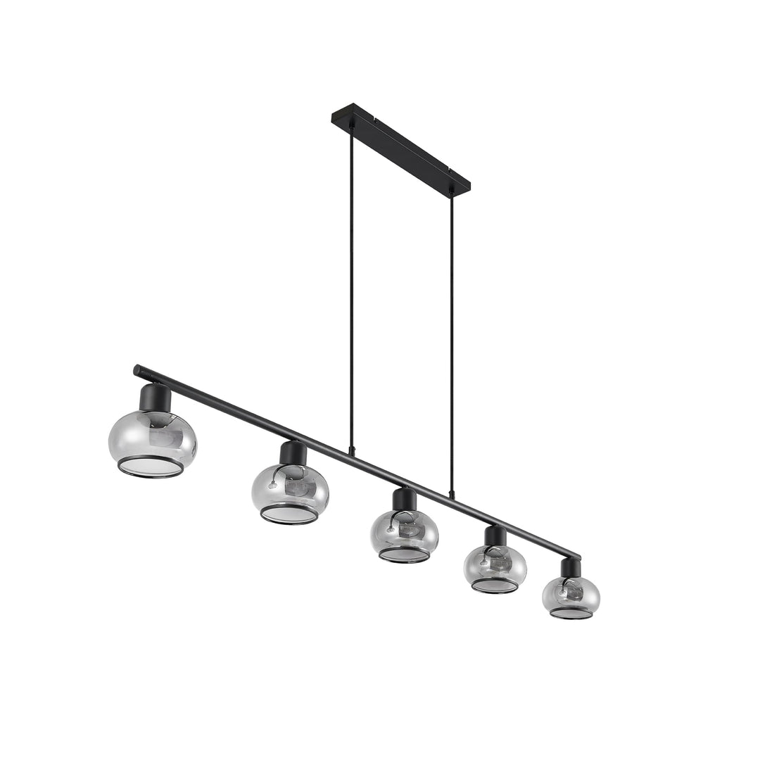 Telbix Marbell 5 Light Bar Pendant | Black