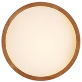 Telbix Thalia Tricolour LED Round Oyster Light with Wood Accent | Medium
