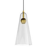 Calibo Skua Artisan Glass Tricolour LED Pendant | Brushed Brass