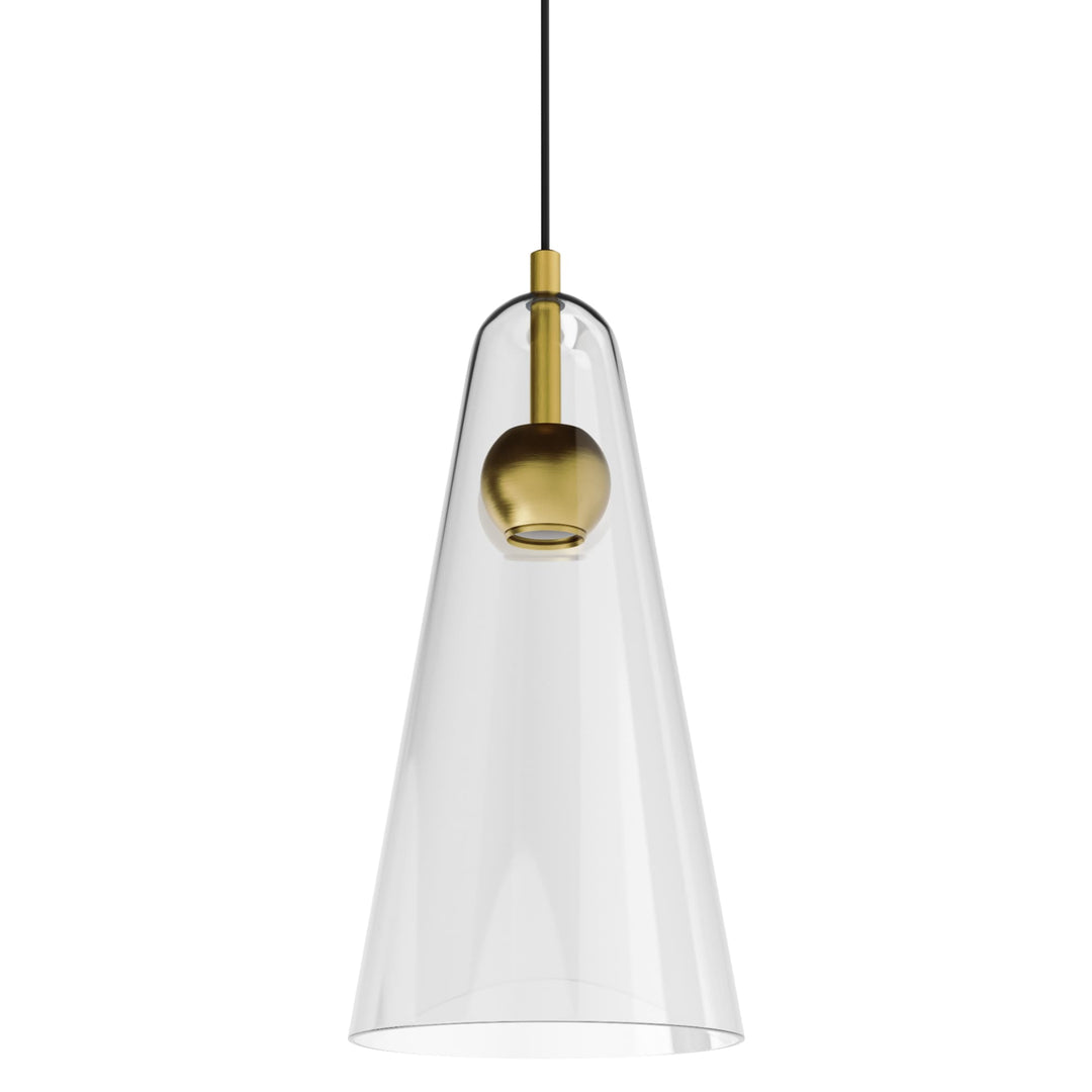 Calibo Skua Artisan Glass Tricolour LED Pendant | Brushed Brass