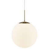 Nordlux Grant Globe Opal Glass Pendant with Brass Accent | Large
