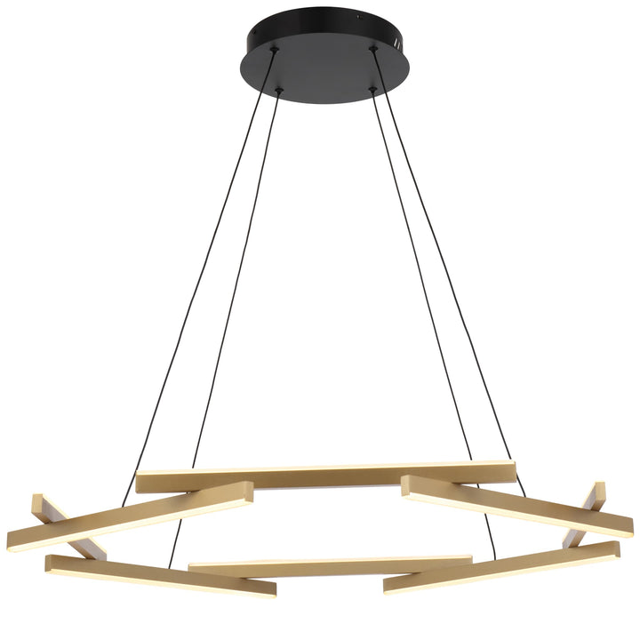Telbix Tarson 1 Tier LED Pendant | Black and Gold