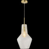 Calibo Avian Diamond Cut Glass 1 Light Pendant | Gold and Clear