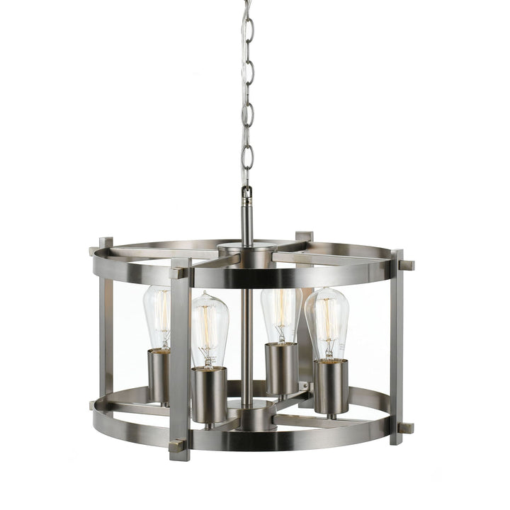Telbix Finley Small Industrial Chain Pendant Light | Nickel