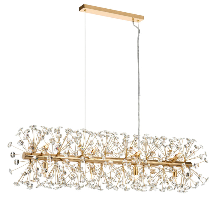 Telbix Lerida 12 Light Rectangular Pendant | Gold