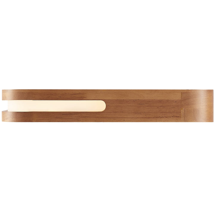 Telbix Lyric Tricolour LED Square Oyster Light with Wood Accent | Large