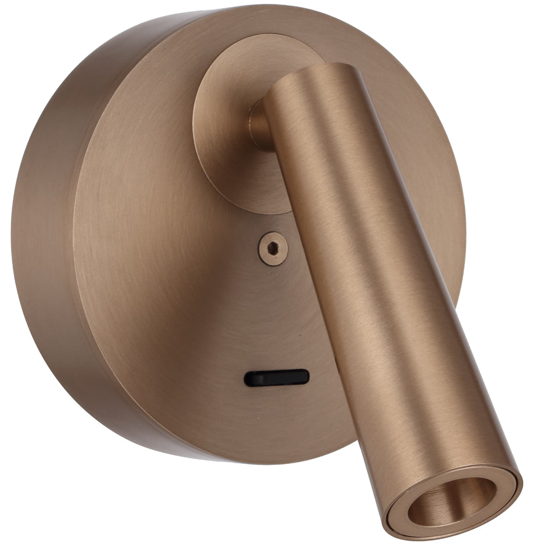 Telbix Lodan Slim Cylinder LED Wall Light with Rotating Head | Copper