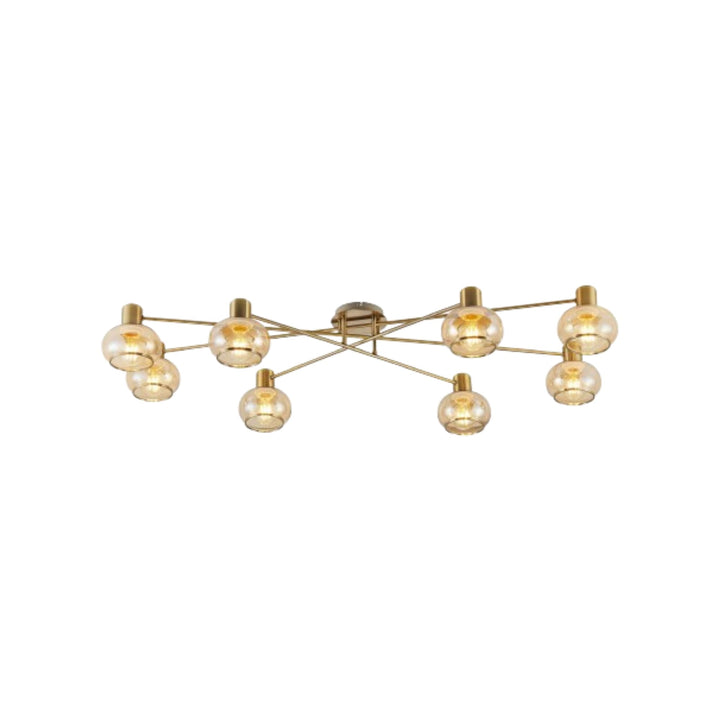Telbix Marbell 8 Light Close to Ceiling Light | Antique Brass
