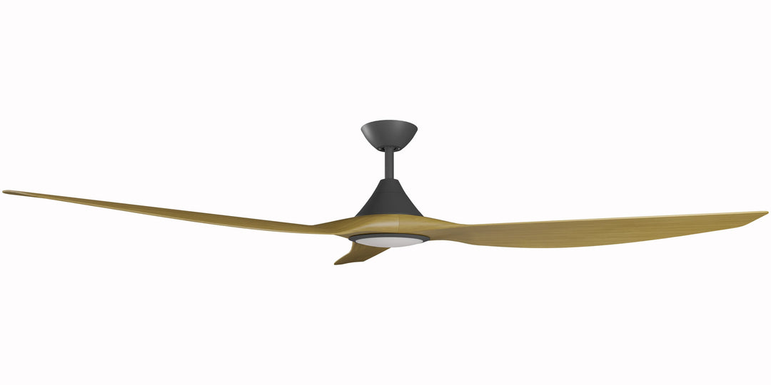 Calibo Smart CloudFan 72" (1830mm) ABS DC Ceiling Fan with 20W CCT LED Light and Remote | Black & Teak