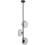 Telbix Zecca 3 Light Vertical Pendant | Black and Smoke