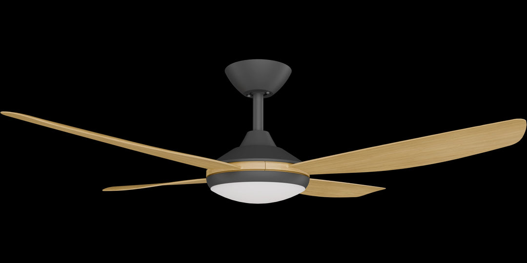 Calibo Vanga 48" DC Smart Ceiling Fan with LED Light and Remote Control | Black and Bamboo