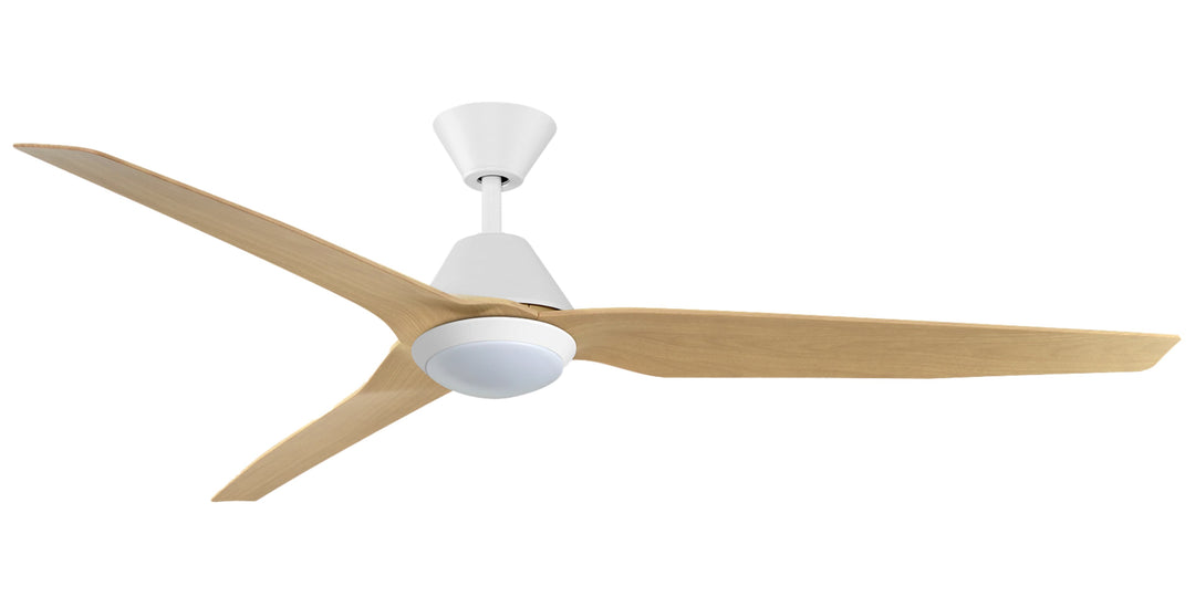 Fanco Smart Infinity-iD 64" (1620mm) DC Ceiling Fan With 18W Dimmable CCT LED Light & Remote | White & Beechwood