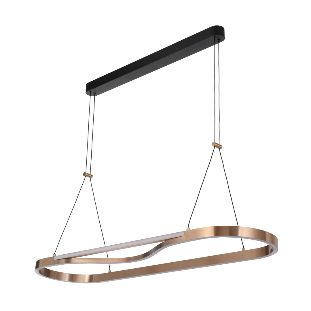 Telbix Ostrom Rectangular Warm White LED Pendant | Coffee gold