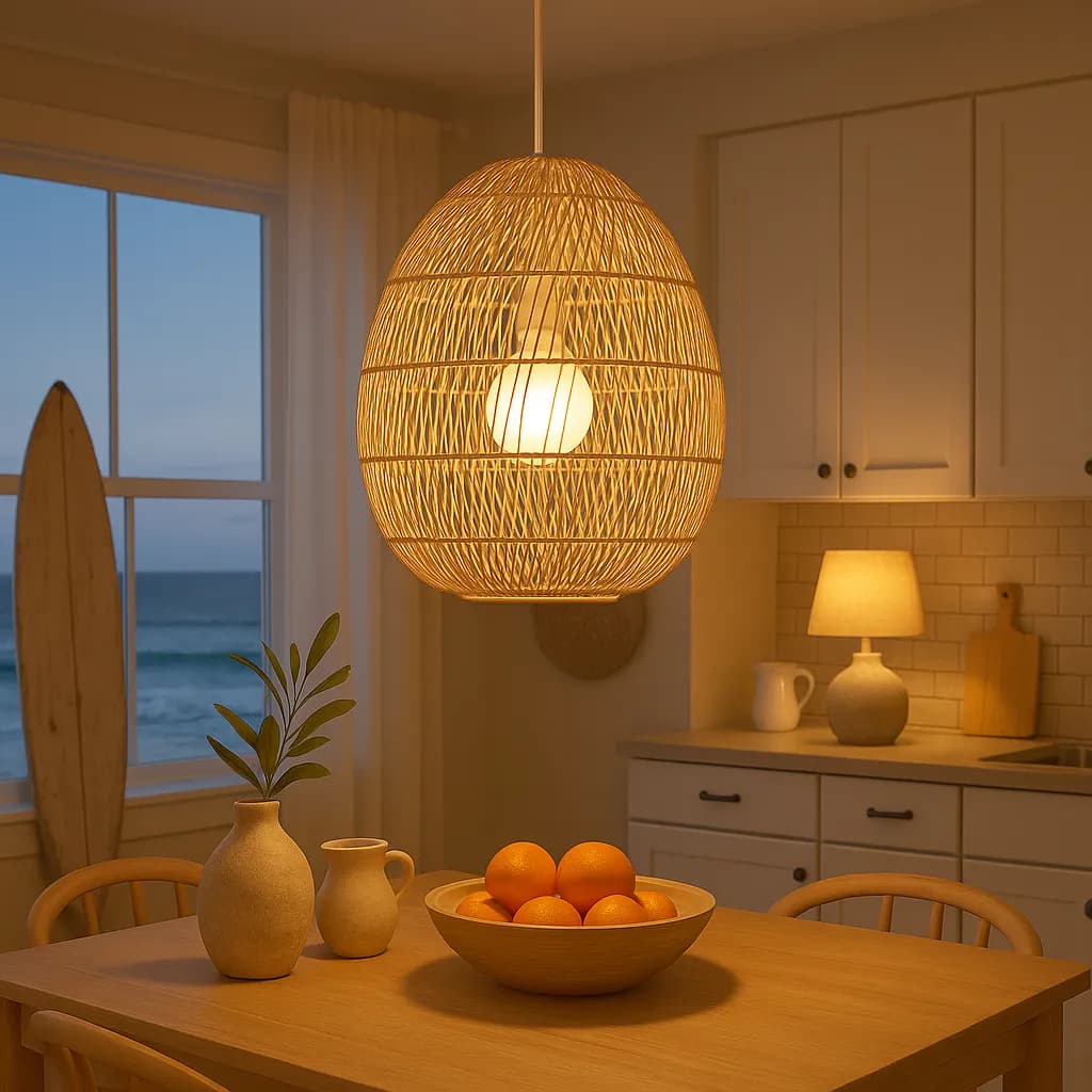 Natural Telbix Rana Woven Pendant (E27) | Large