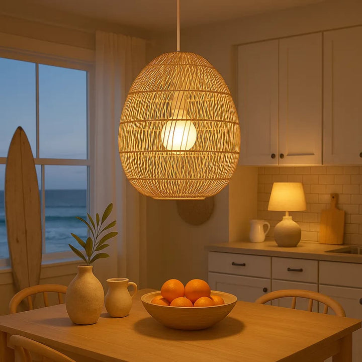 Natural Telbix Rana Woven Pendant (E27) | Large