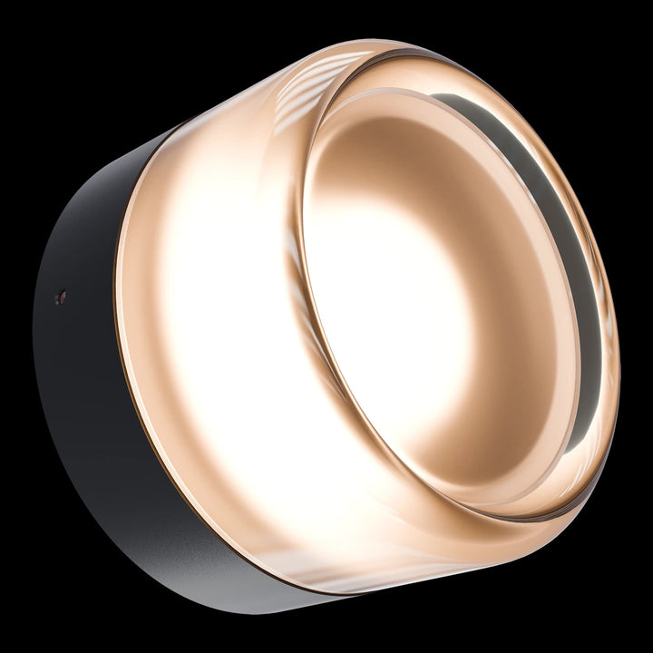 Calibo Gull Round Frosted Acrylic 3CCT LED Exterior Wall Light | Black