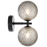 Telbix Black Felton 2 Light Wall Light | Smoke Tear