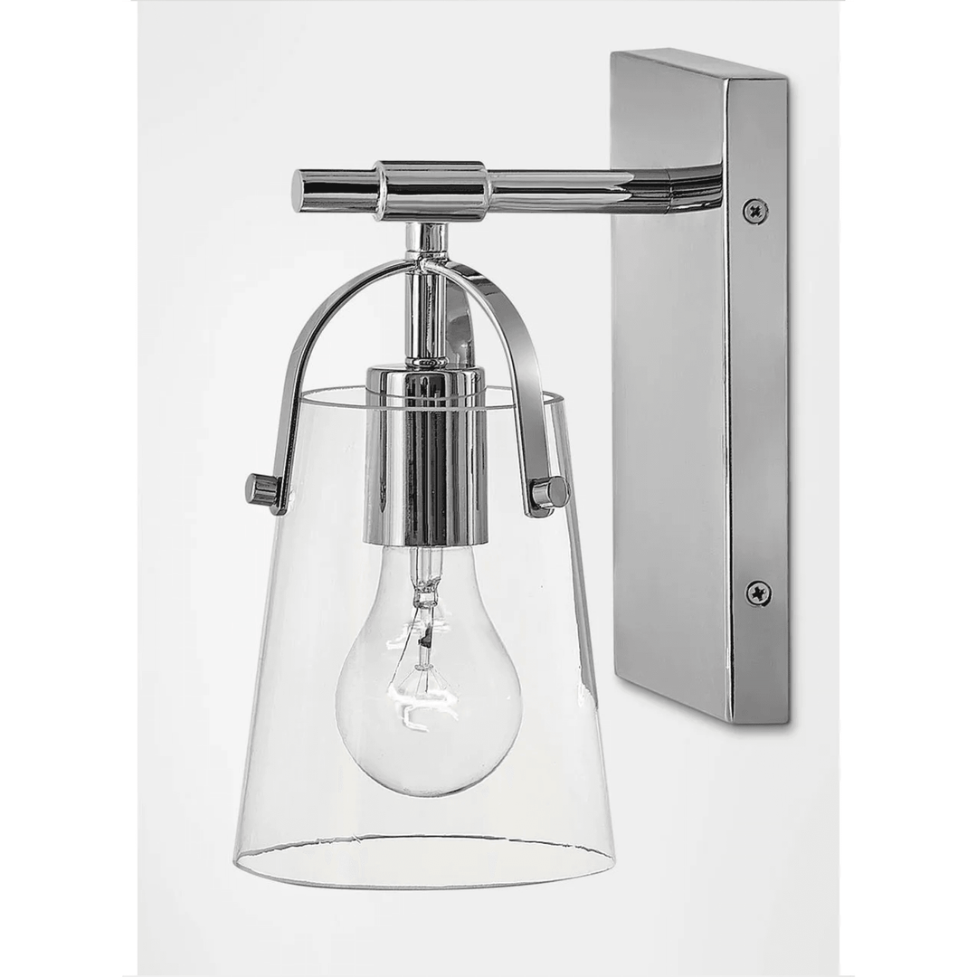 Hinkley Foster Modern Glass Wall Light (E27) | Chrome