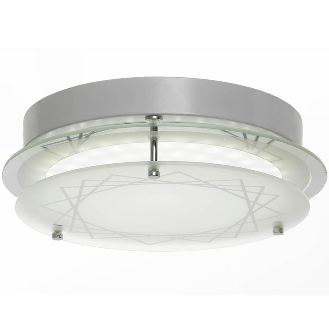 Telbix Fosco LED Oyster Light | Chrome and Frost