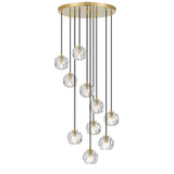 Telbix Zaha Crystal Glass 10 Light Pendant Light | Antique Gold
