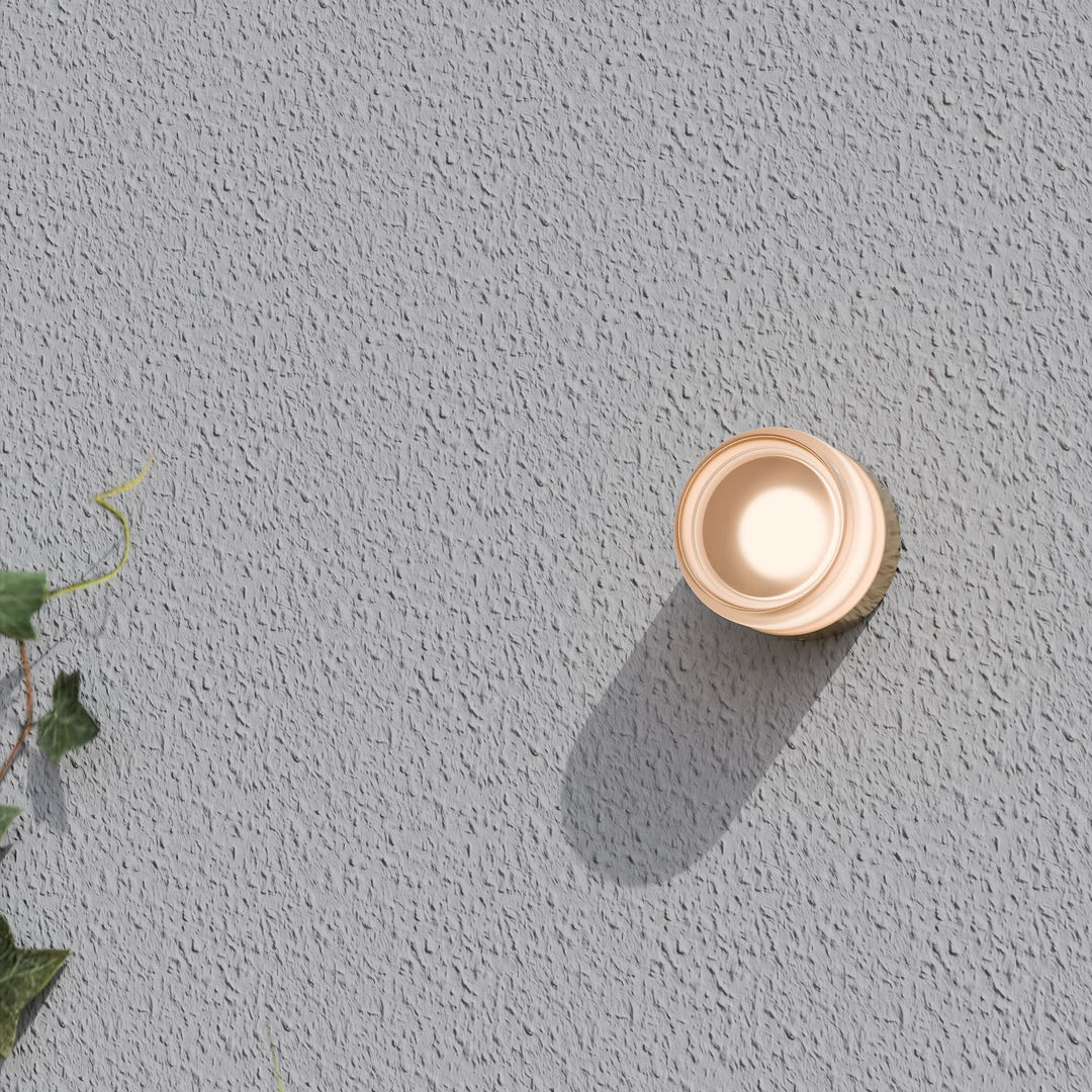 Calibo Gull Round Frosted Acrylic 3CCT LED Exterior Wall Light | Brass